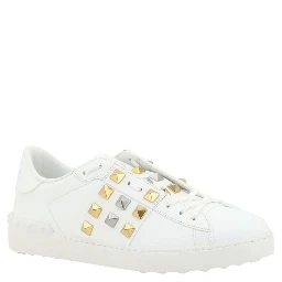 White Calf Leather Bos Taurus Low Top Sneakers