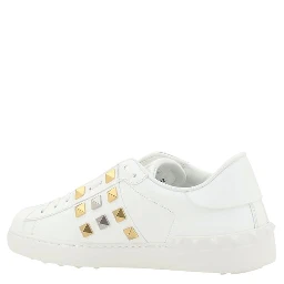 White Calf Leather Bos Taurus Low Top Sneakers