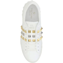 White Calf Leather Bos Taurus Low Top Sneakers