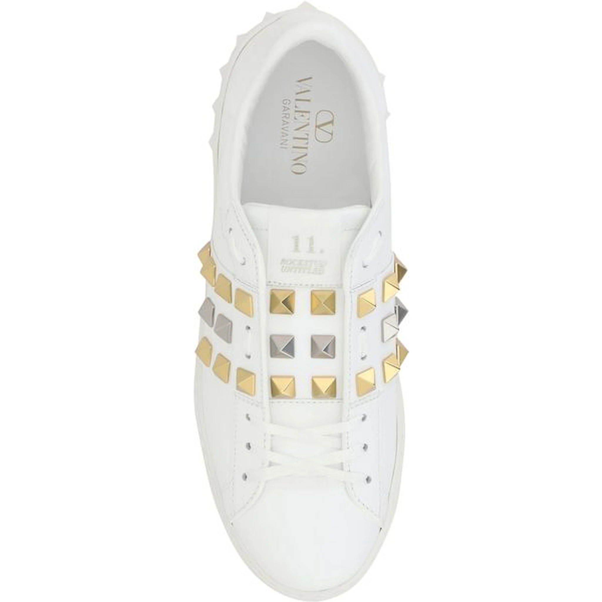 White Calf Leather Bos Taurus Low Top Sneakers