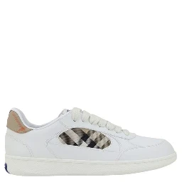 White Calf Leather Bos Taurus Low Top Sneakers