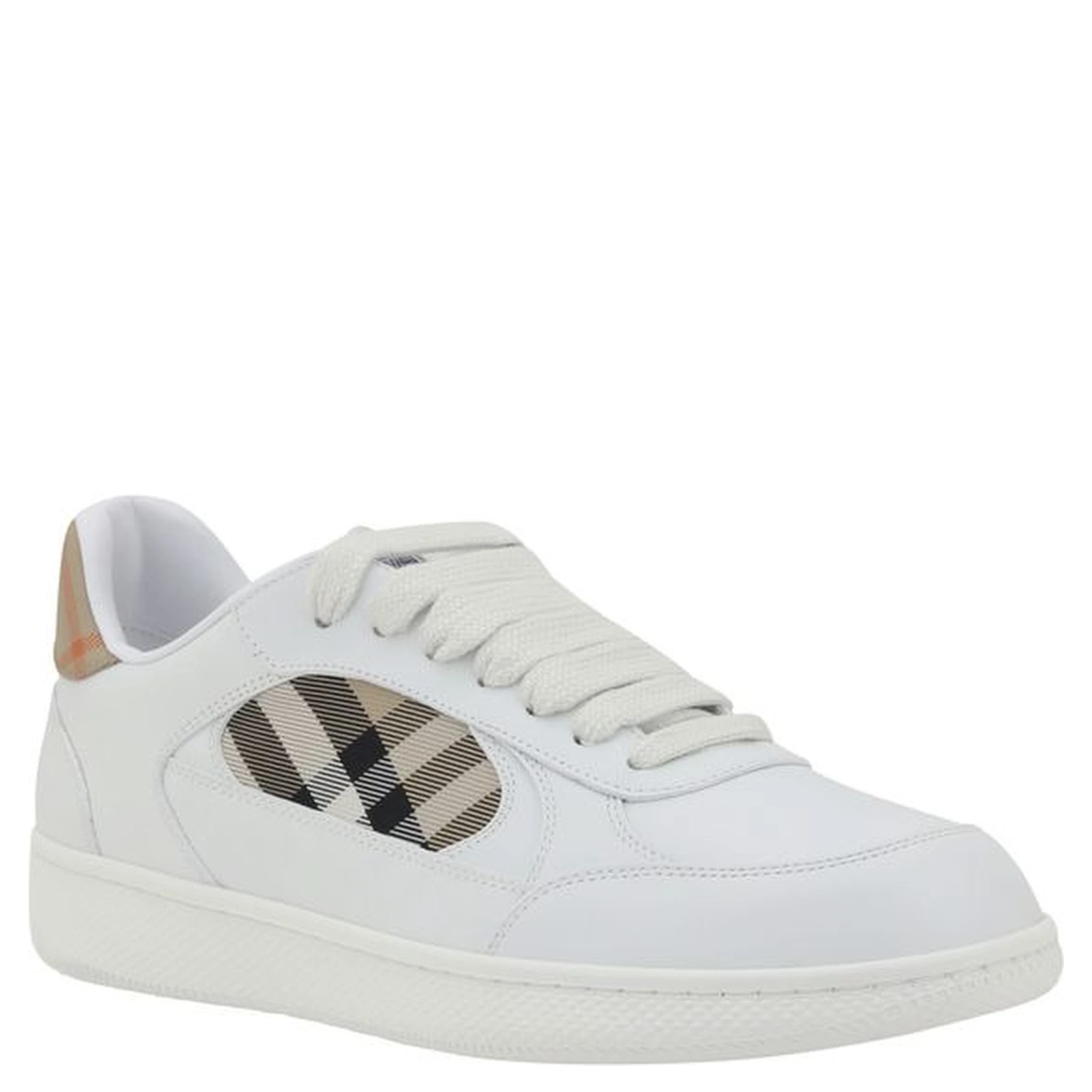 White Calf Leather Bos Taurus Low Top Sneakers