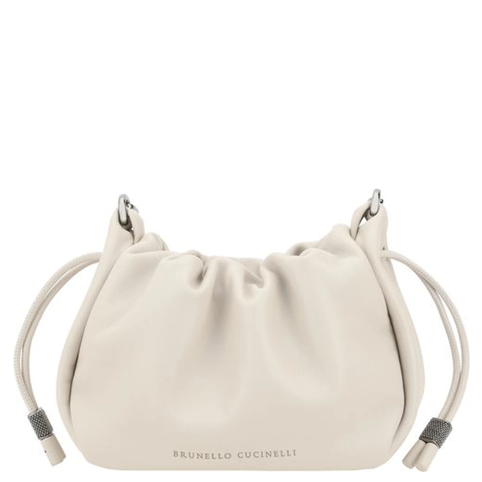 Beige Calf Leather Bos Taurus Shoulder Bag