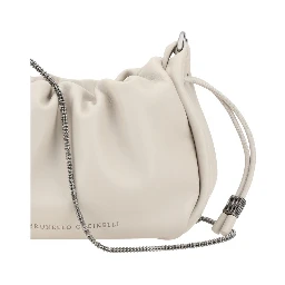 Beige Calf Leather Bos Taurus Shoulder Bag