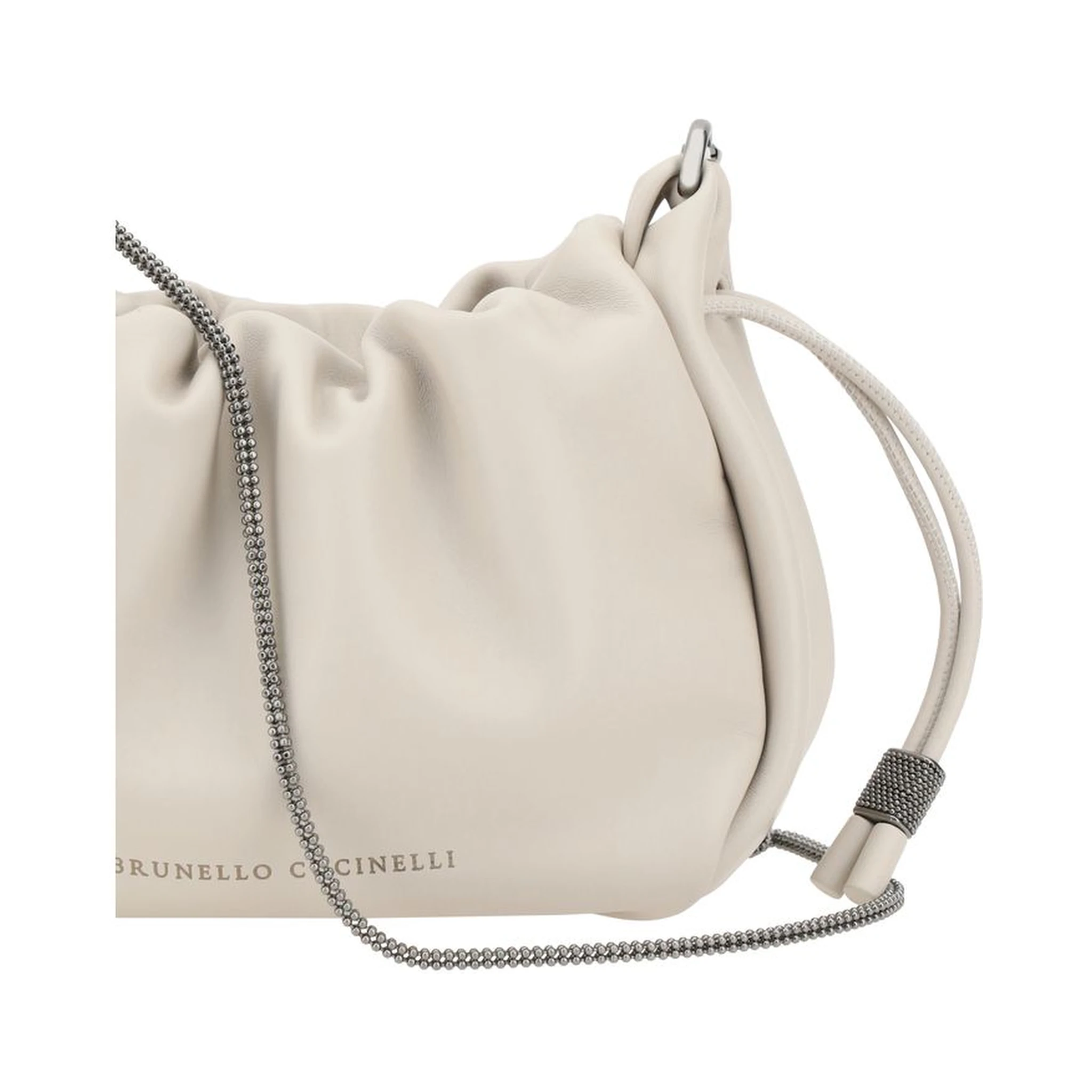 Beige Calf Leather Bos Taurus Shoulder Bag
