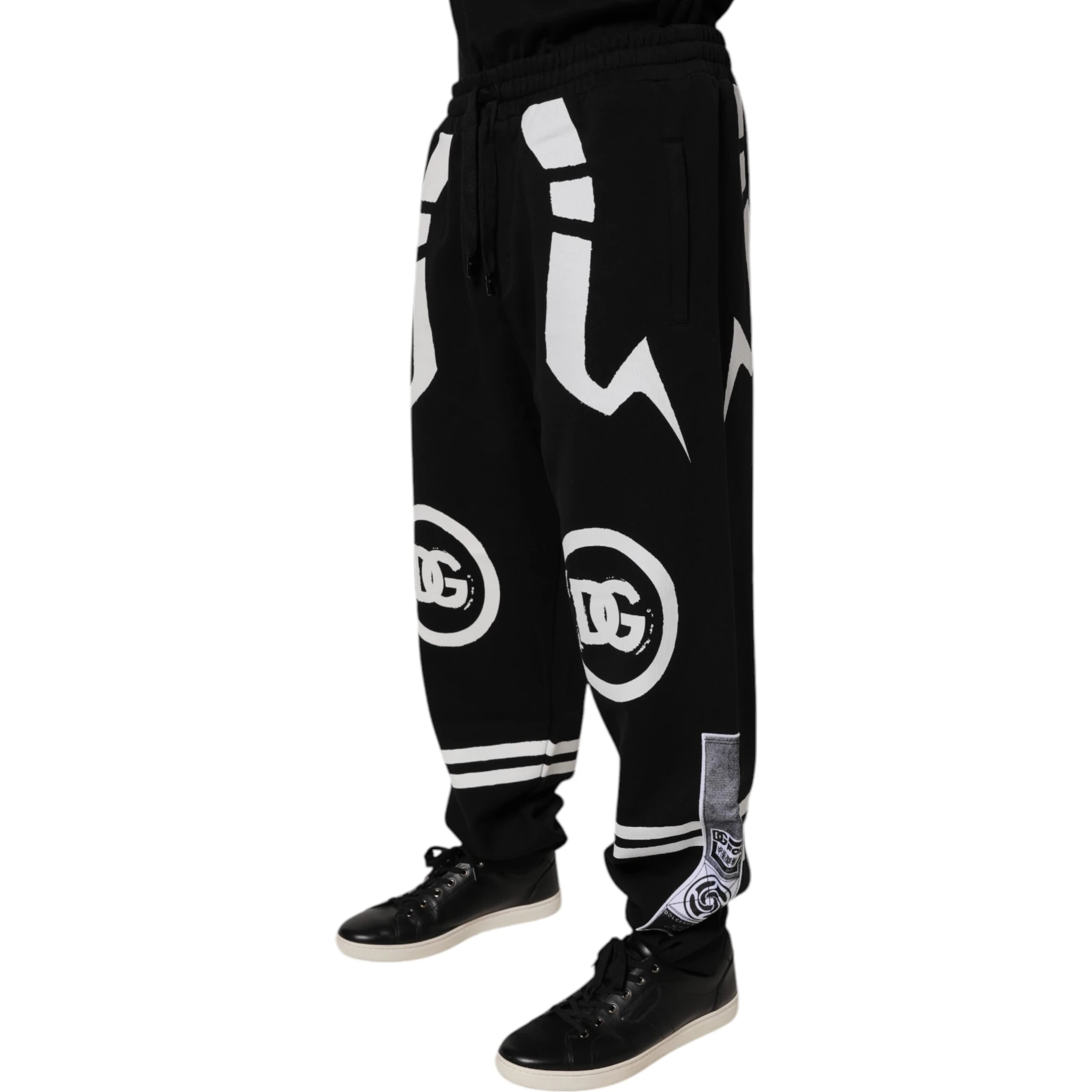 Black Logo Cotton Jogger Sweatpants Pants