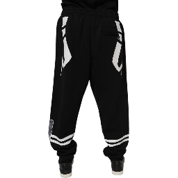 Black Logo Cotton Jogger Sweatpants Pants