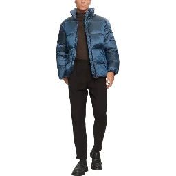 Blue Recycled Polyamide Coat