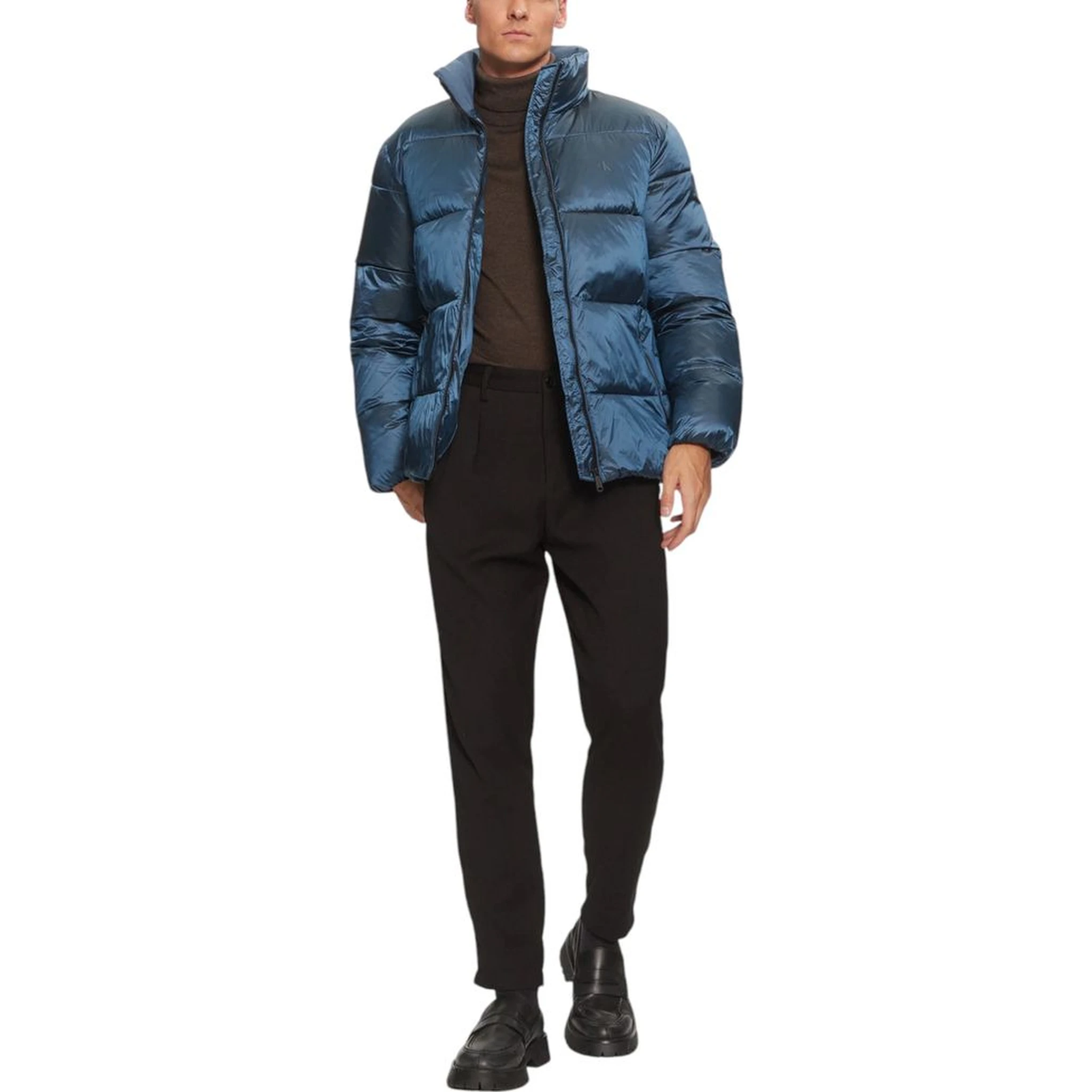 Blue Recycled Polyamide Coat