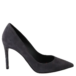 Gray Suede Leather Stiletto  Shoes Heels