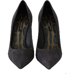 Gray Suede Leather Stiletto  Shoes Heels