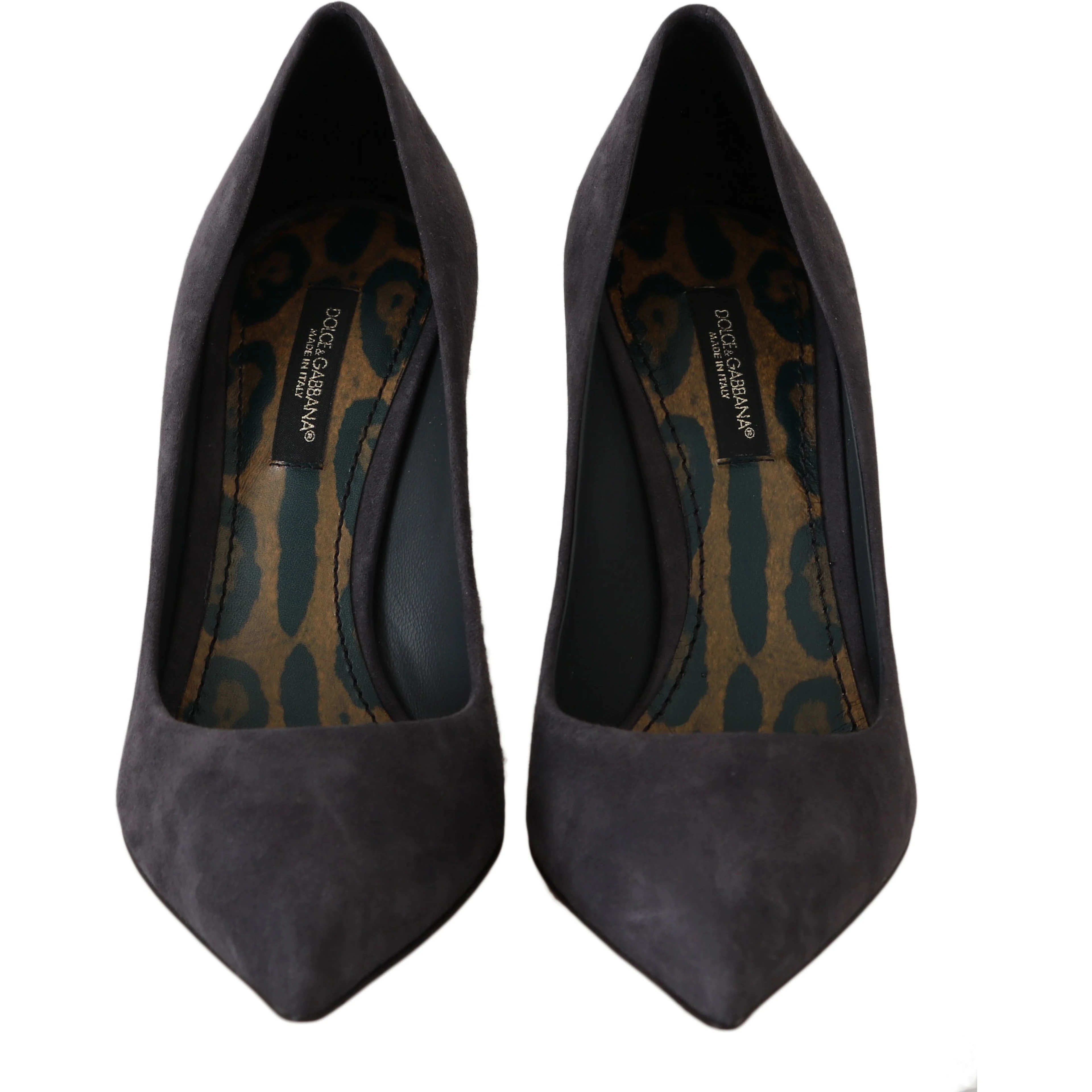 Gray Suede Leather Stiletto Shoes Heels