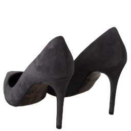 Gray Suede Leather Stiletto  Shoes Heels