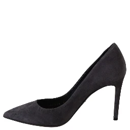 Gray Suede Leather Stiletto  Shoes Heels