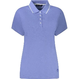 Blue Cotton Polo Shirt