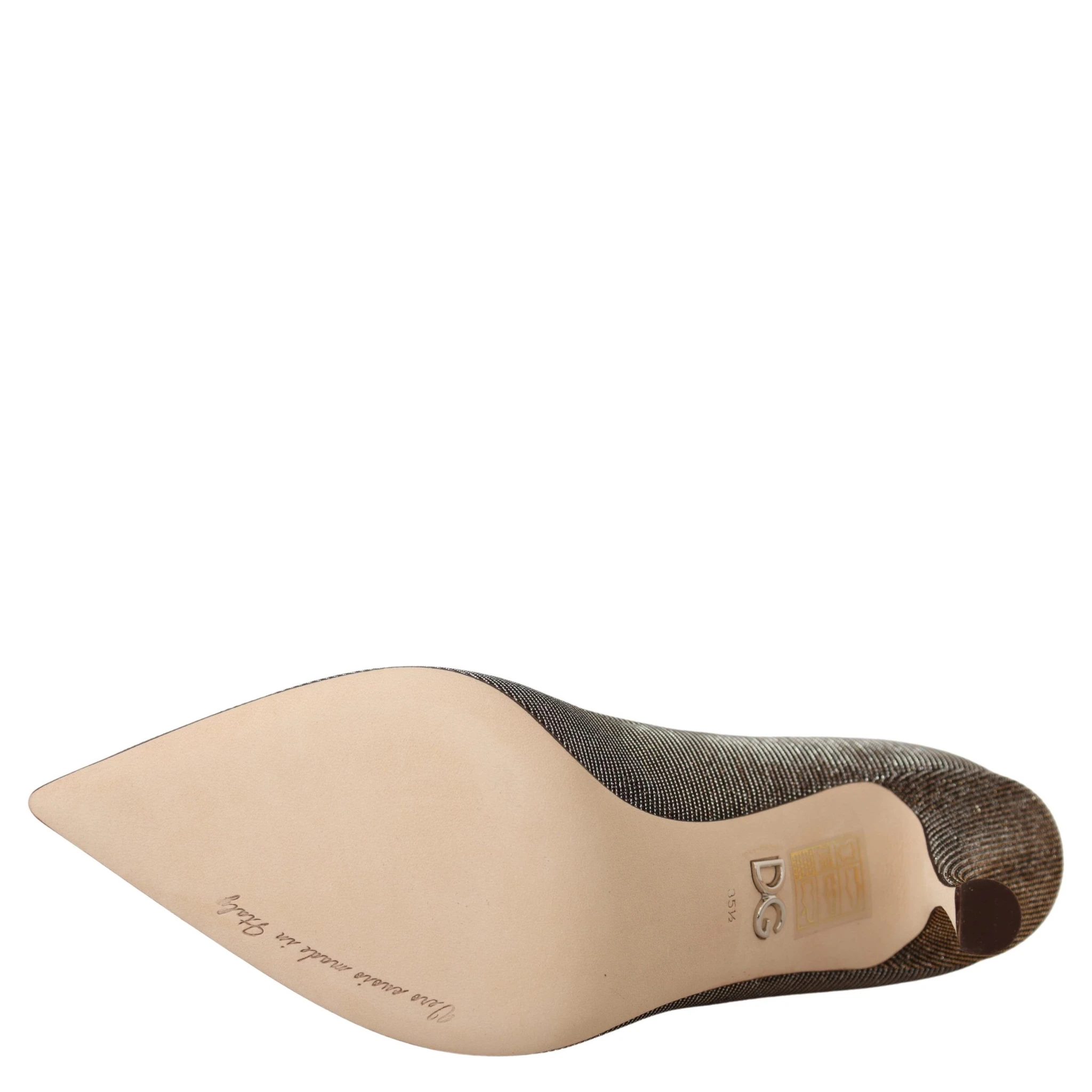 Gold Silver Fabric Heels Pumps Shoes