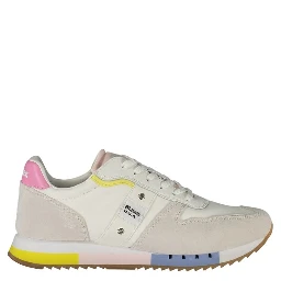 Leather Suede Panel Trainers In Multi