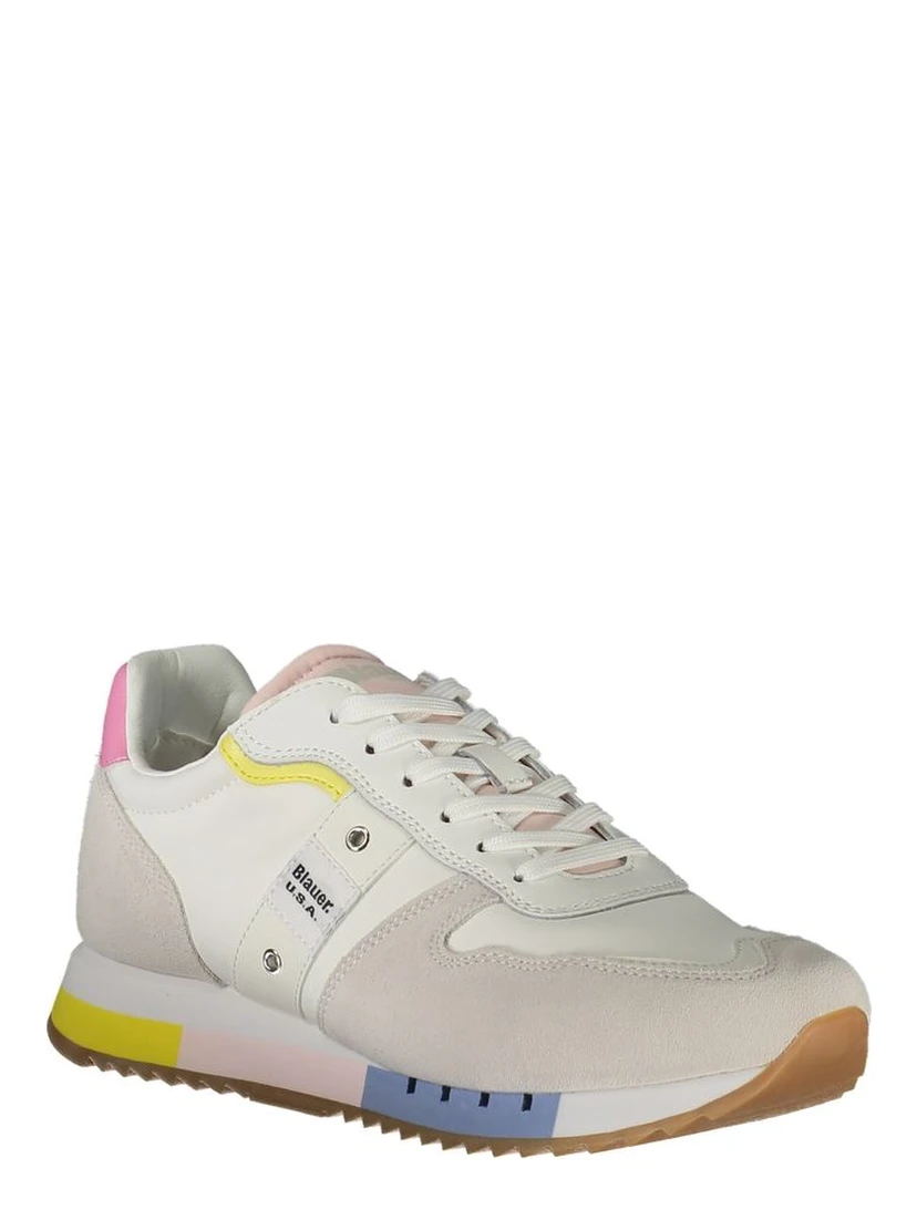 Leather Suede Panel Trainers In Multi