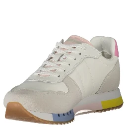 Leather Suede Panel Trainers In Multi