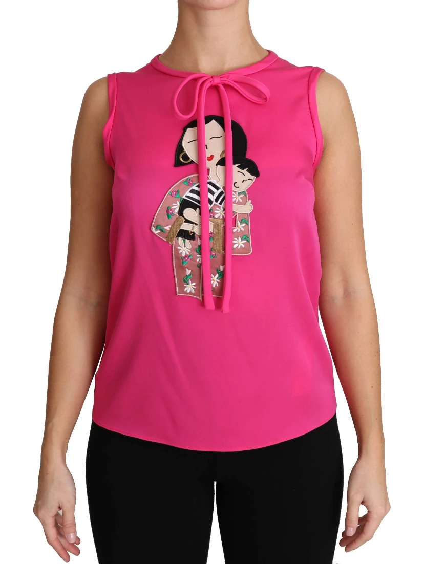 Pink Family Silk Tank  Mama Blouse Top Shirt