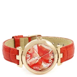 Orange Leather Dress Watch