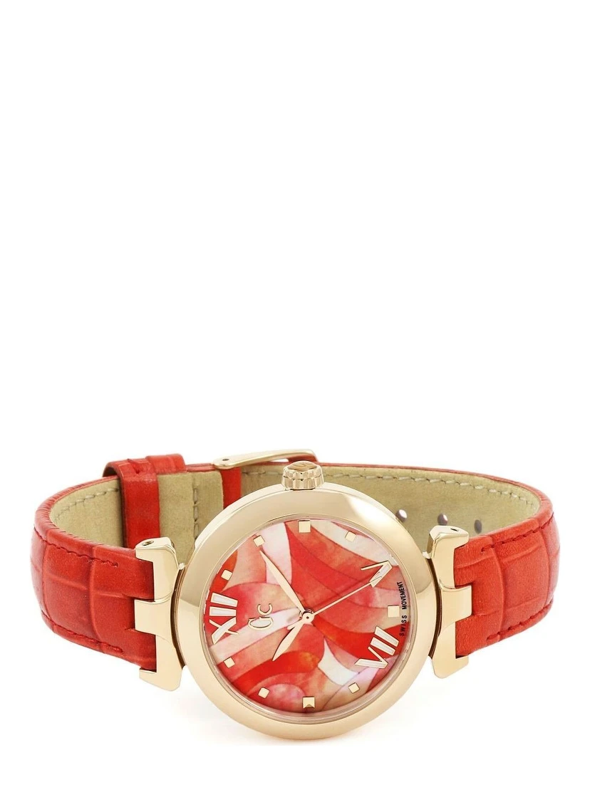 Orange Leather Dress Watch