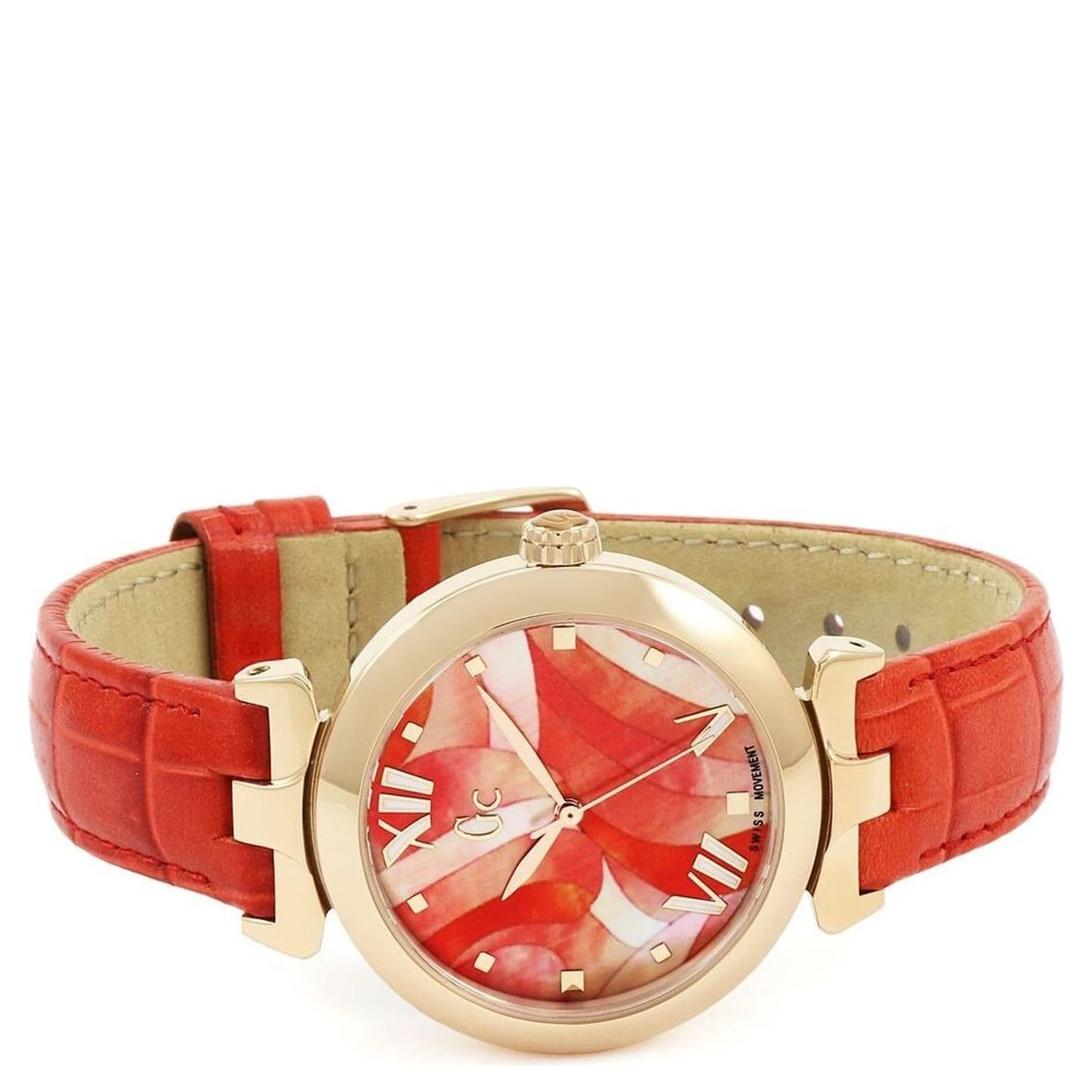 Orange Leather Dress Watch
