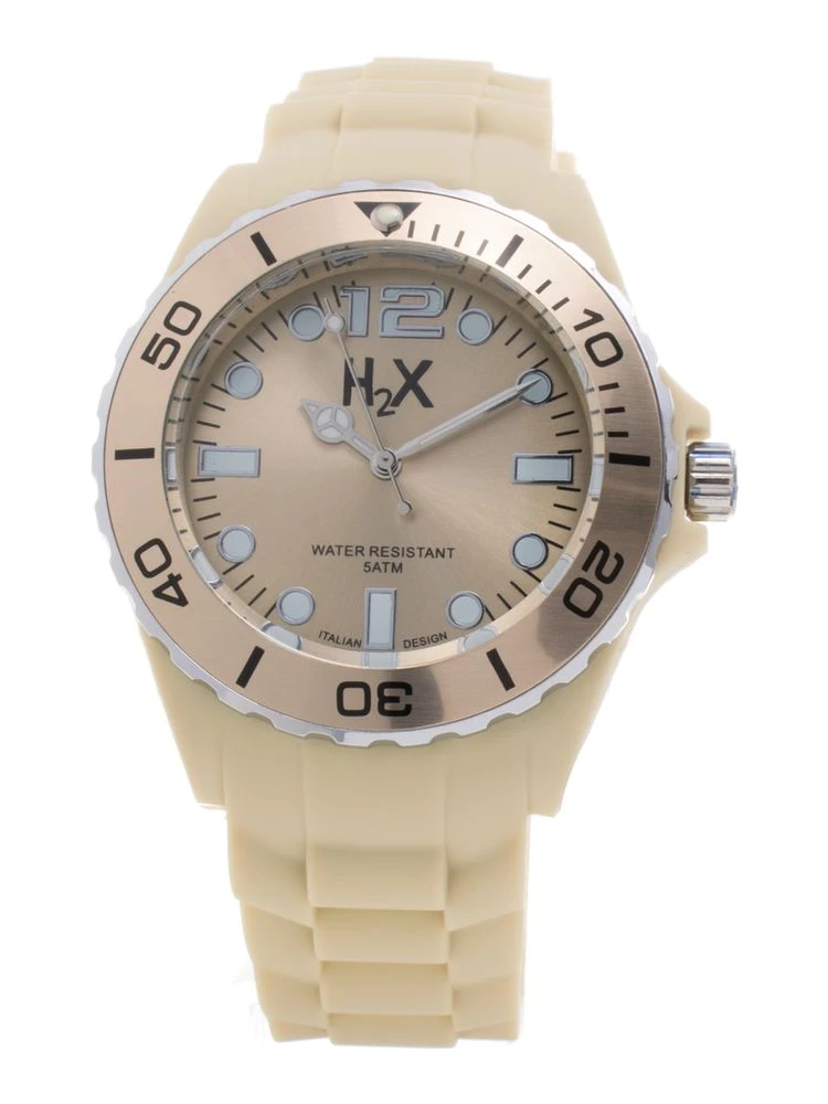 Cream Rubber Sport Watch