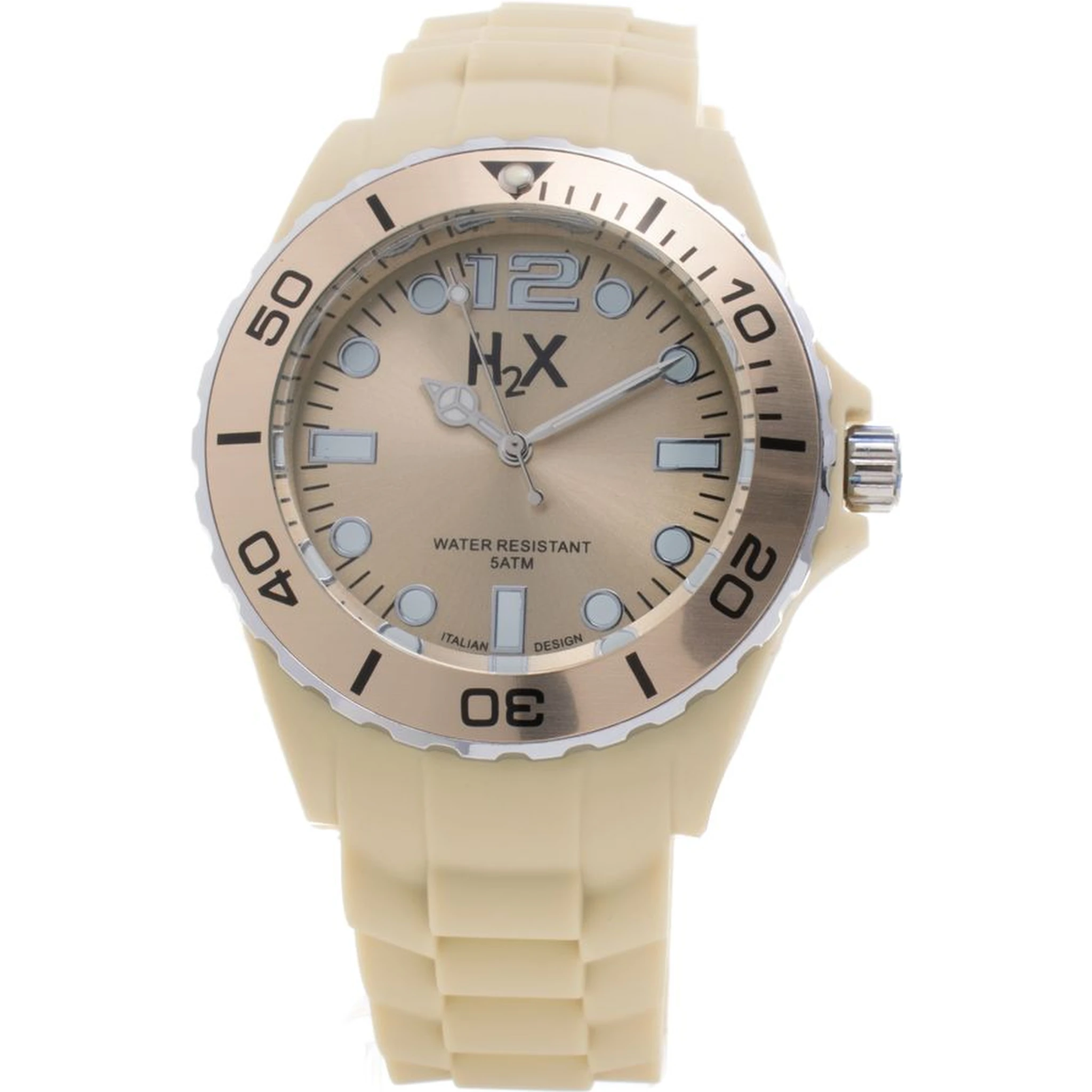 Cream Rubber Sport Watch