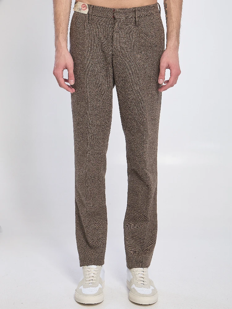 Cotton and wool blend trousers