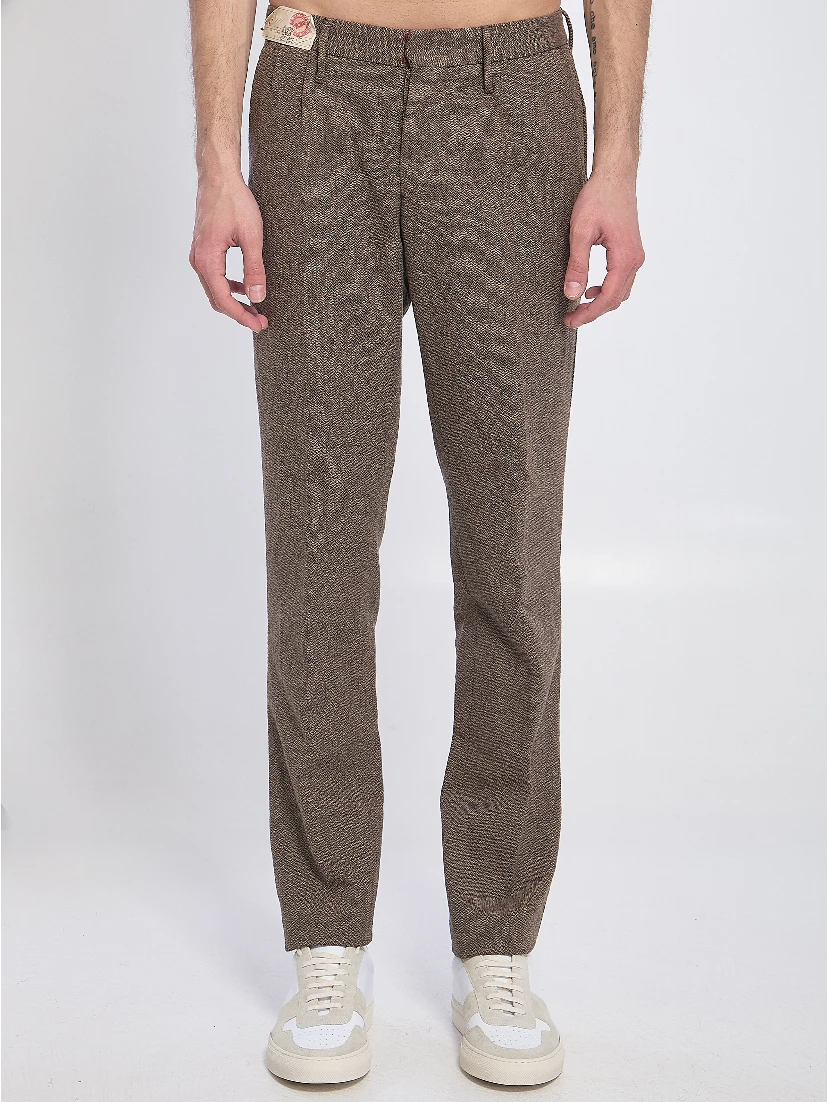 Cotton and wool blend trousers