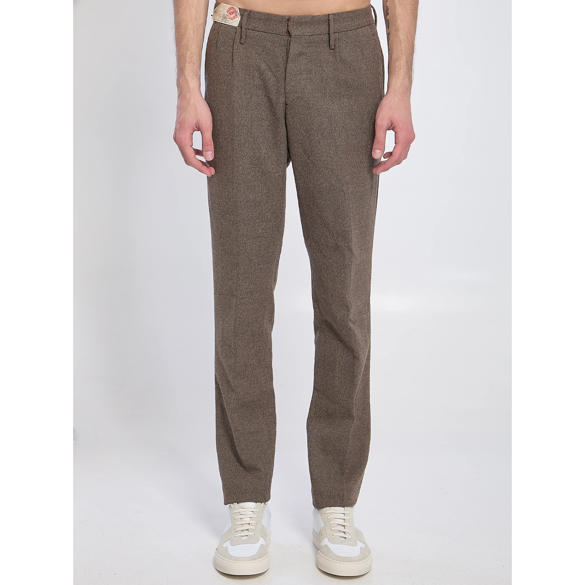 Cotton and wool blend trousers