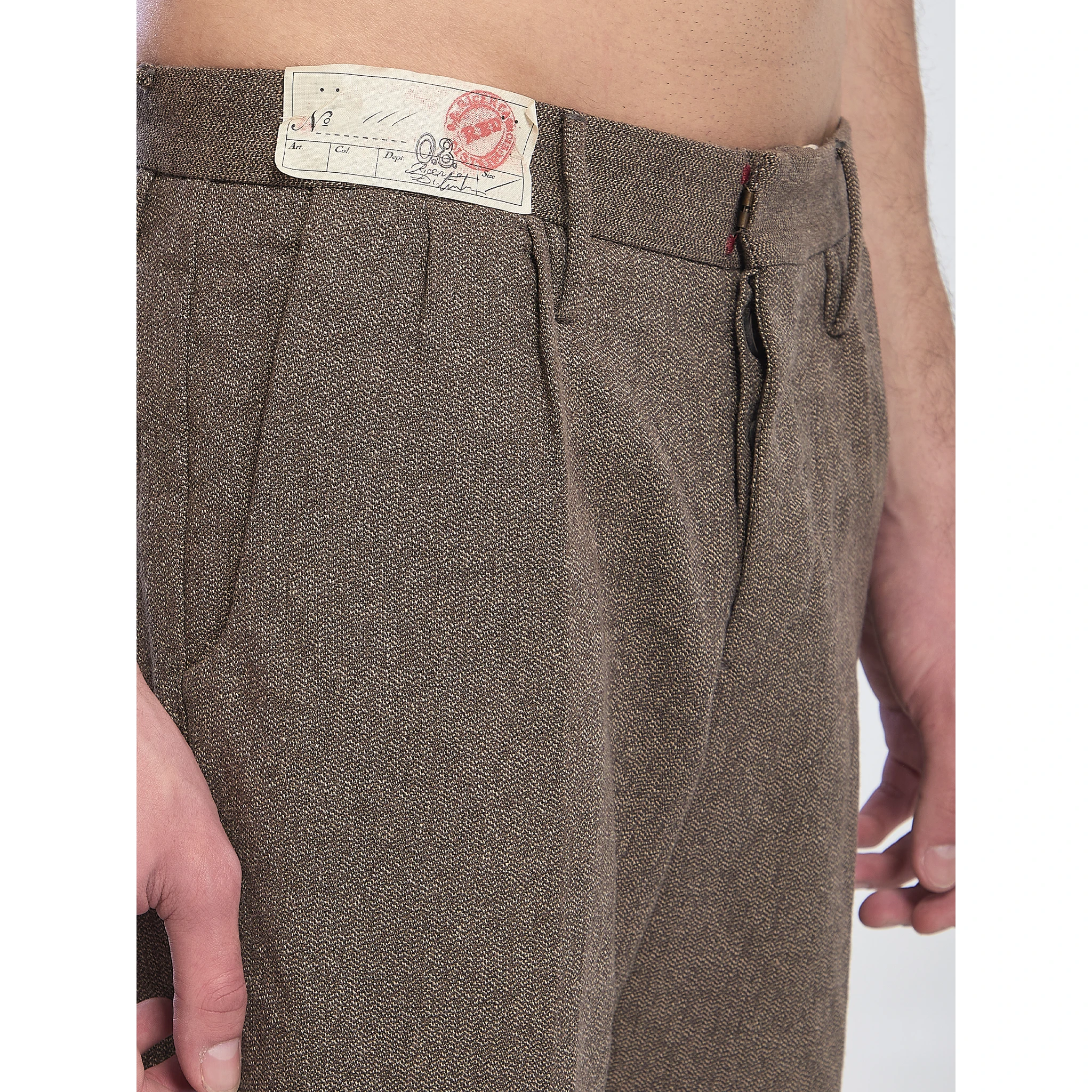 Cotton and wool blend trousers