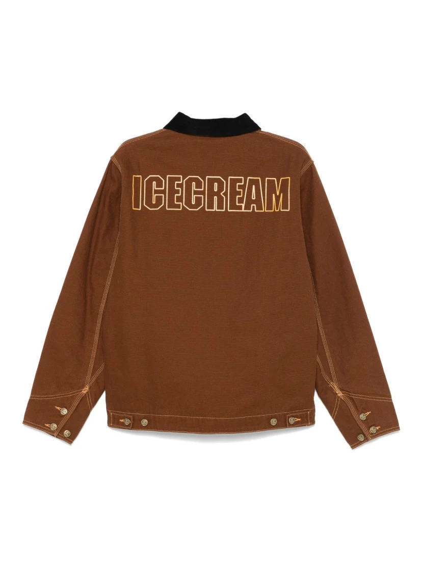 ICECREAM Canvas Workwear Jacket In Brown