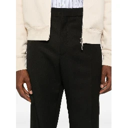 Luxurious Virgin Wool Trousers In Black