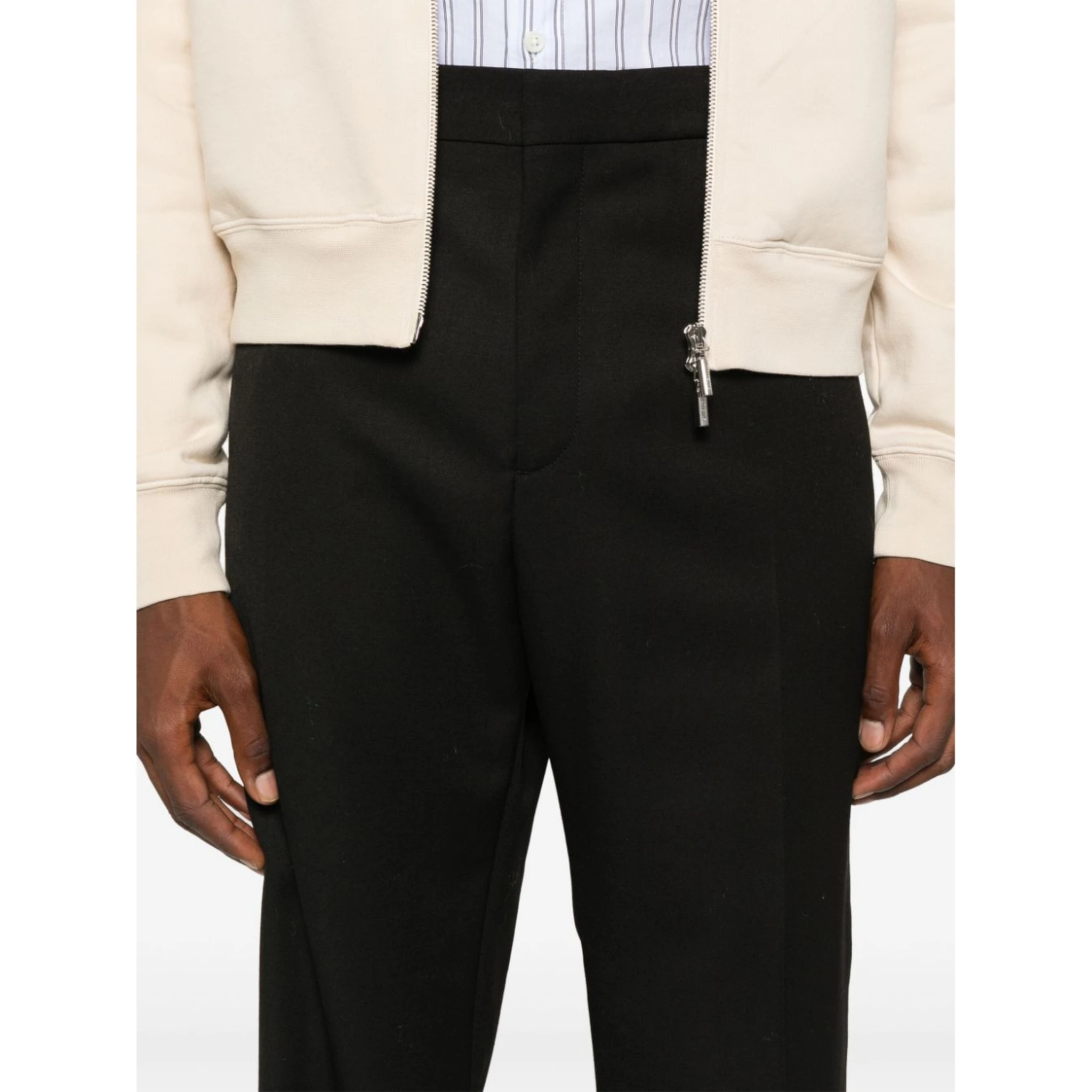 Luxurious Virgin Wool Trousers In Black