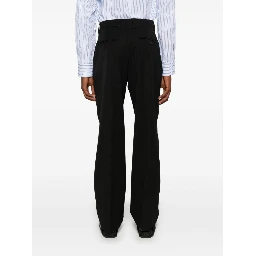 Luxurious Virgin Wool Trousers In Black