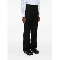 Luxurious Virgin Wool Trousers In Black