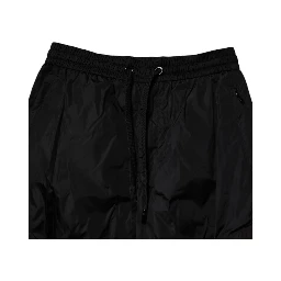 Black Nylon Cargo Jogger Men Sweatpants Pants