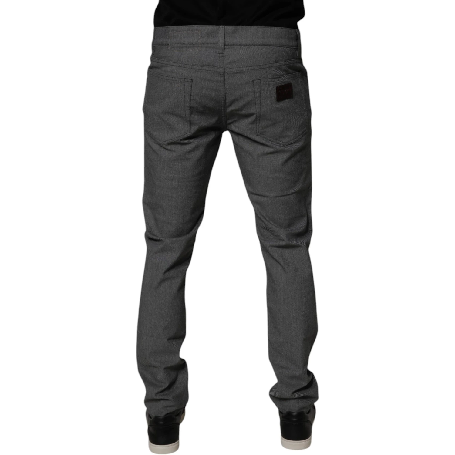 Gray Cotton Stretch Skinny Denim Jeans