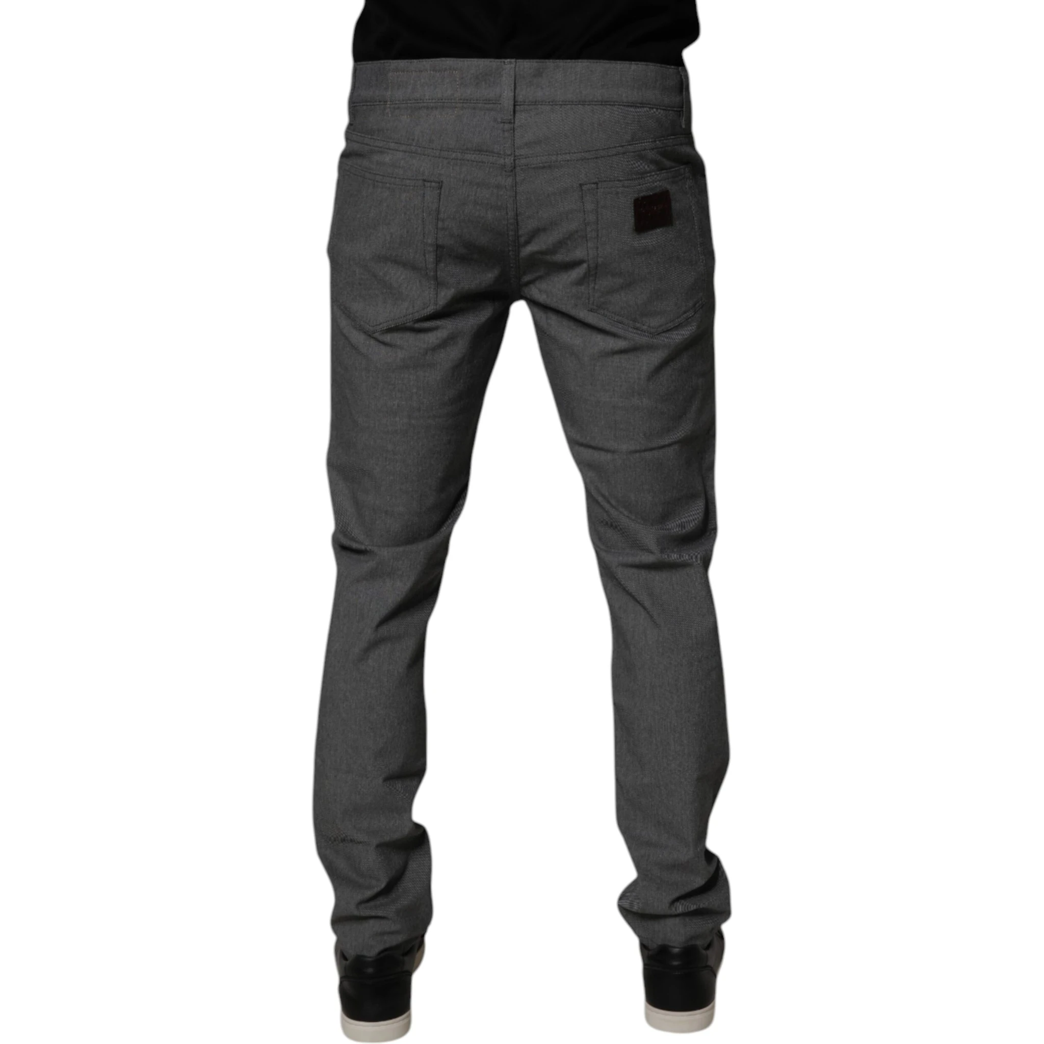 Gray Cotton Stretch Skinny Denim Jeans