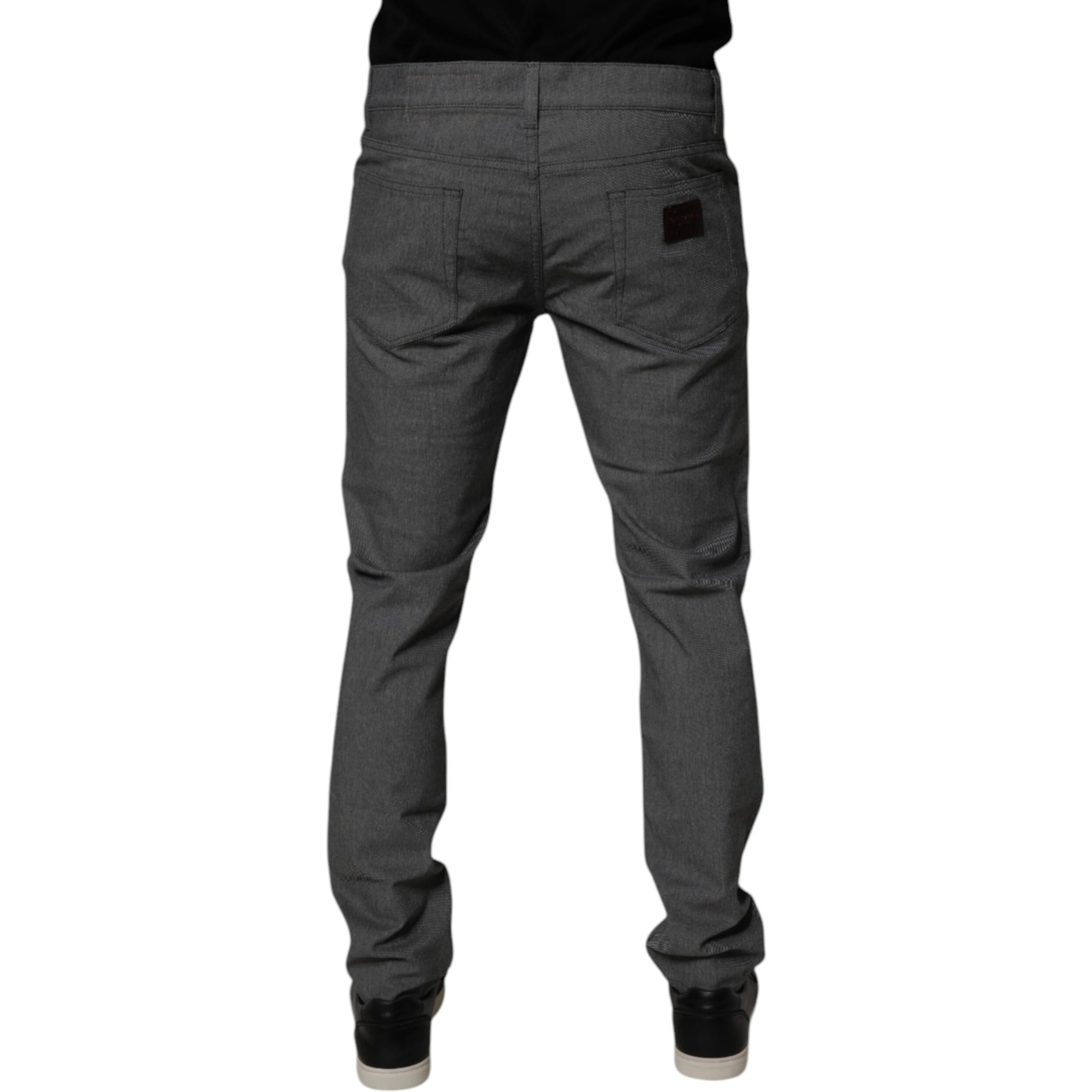 Gray Cotton Stretch Skinny Denim Jeans