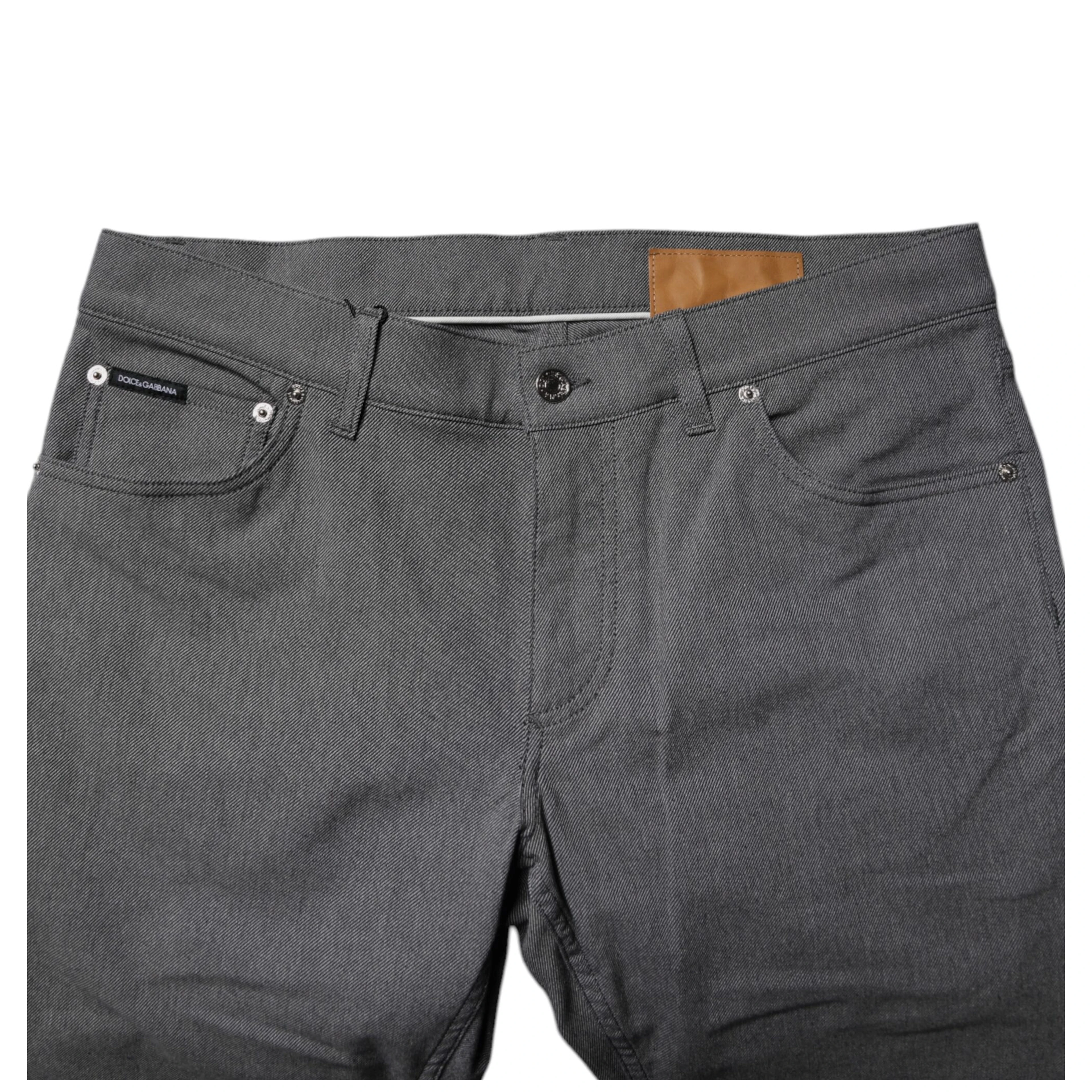 Gray Cotton Stretch Skinny Denim Jeans