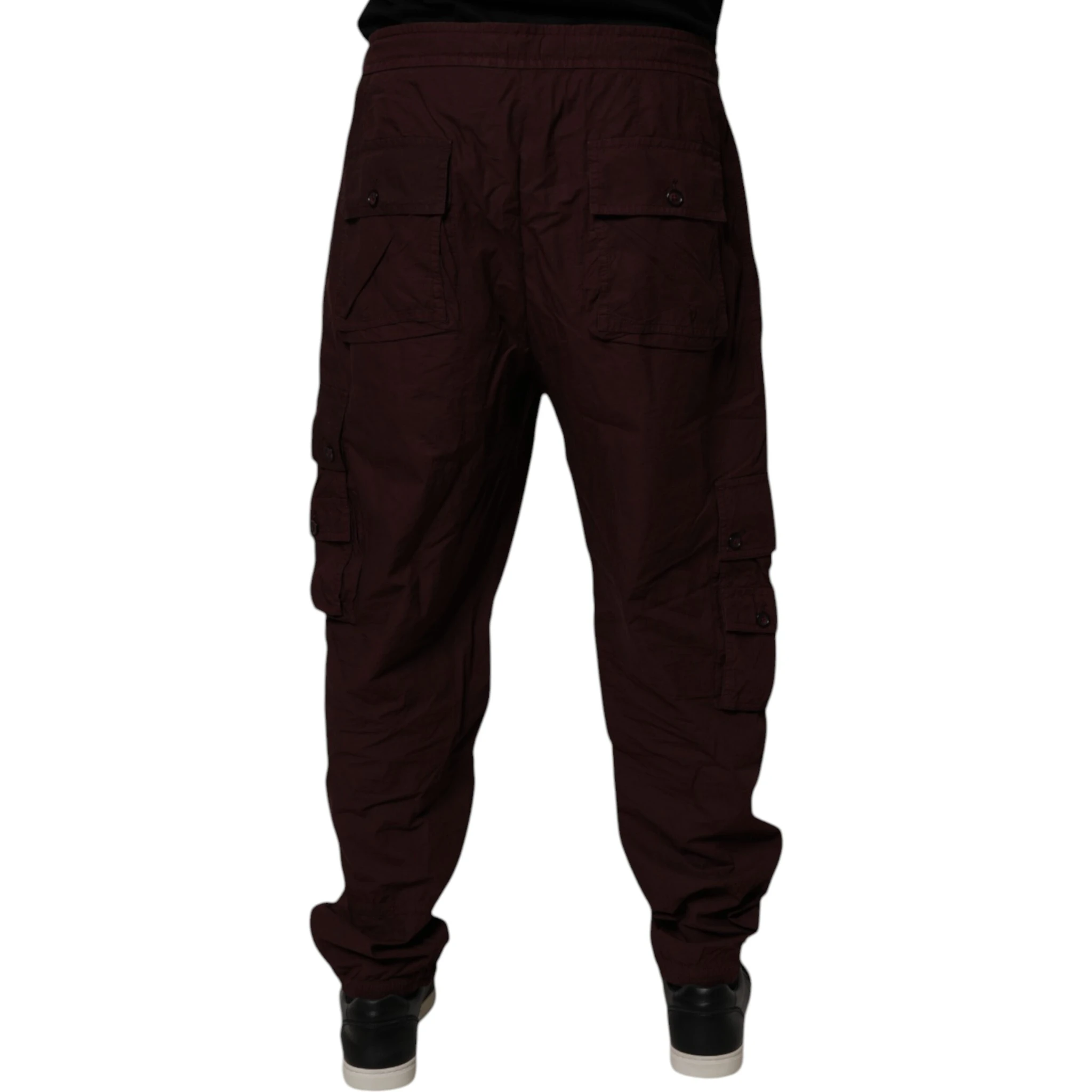 Maroon Cotton Cargo Jogger Sweatpants Pants