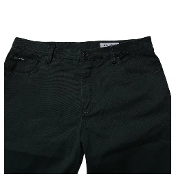 Dark Green Cotton Loose Men Denim Jeans