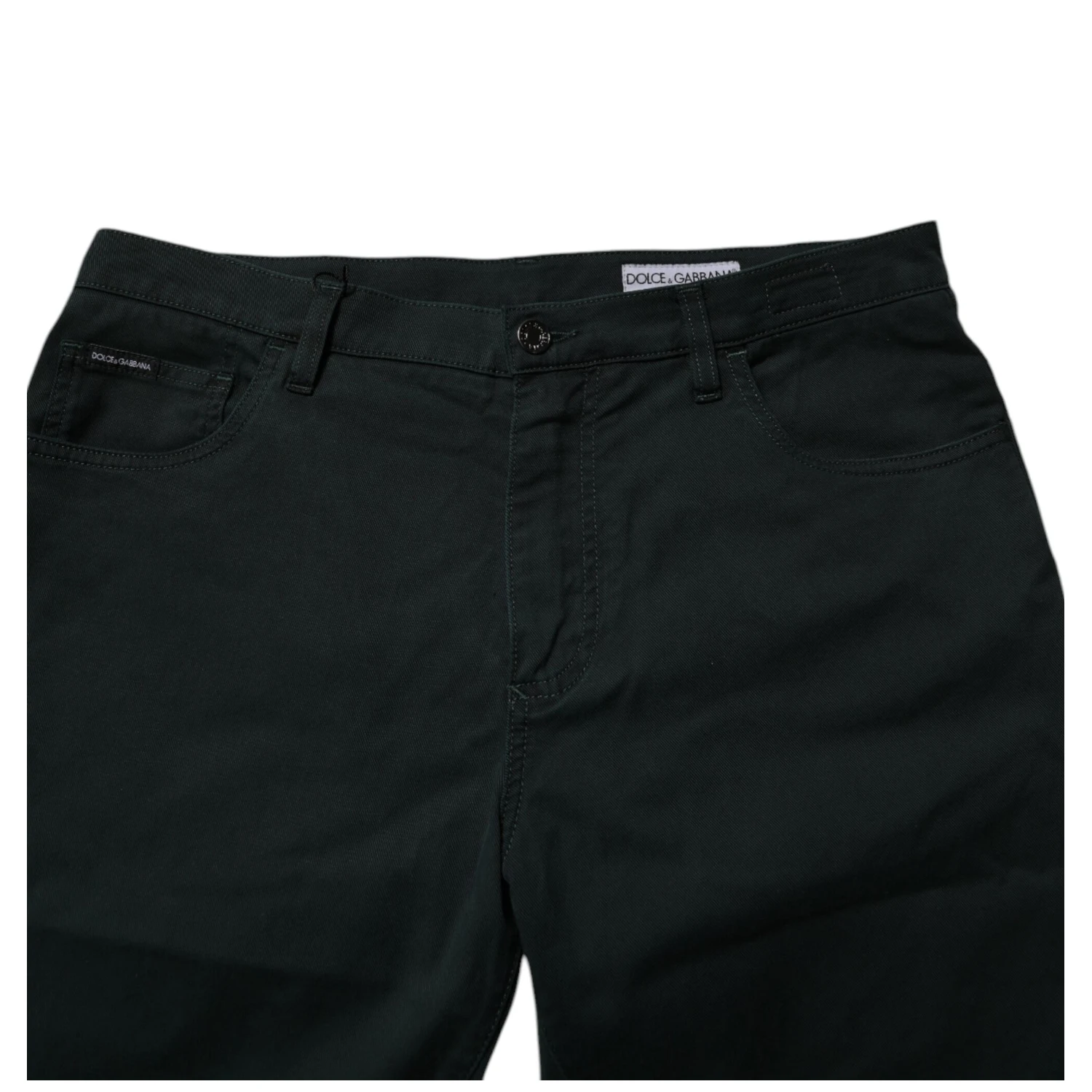 Dark Green Cotton Loose Men Denim Jeans