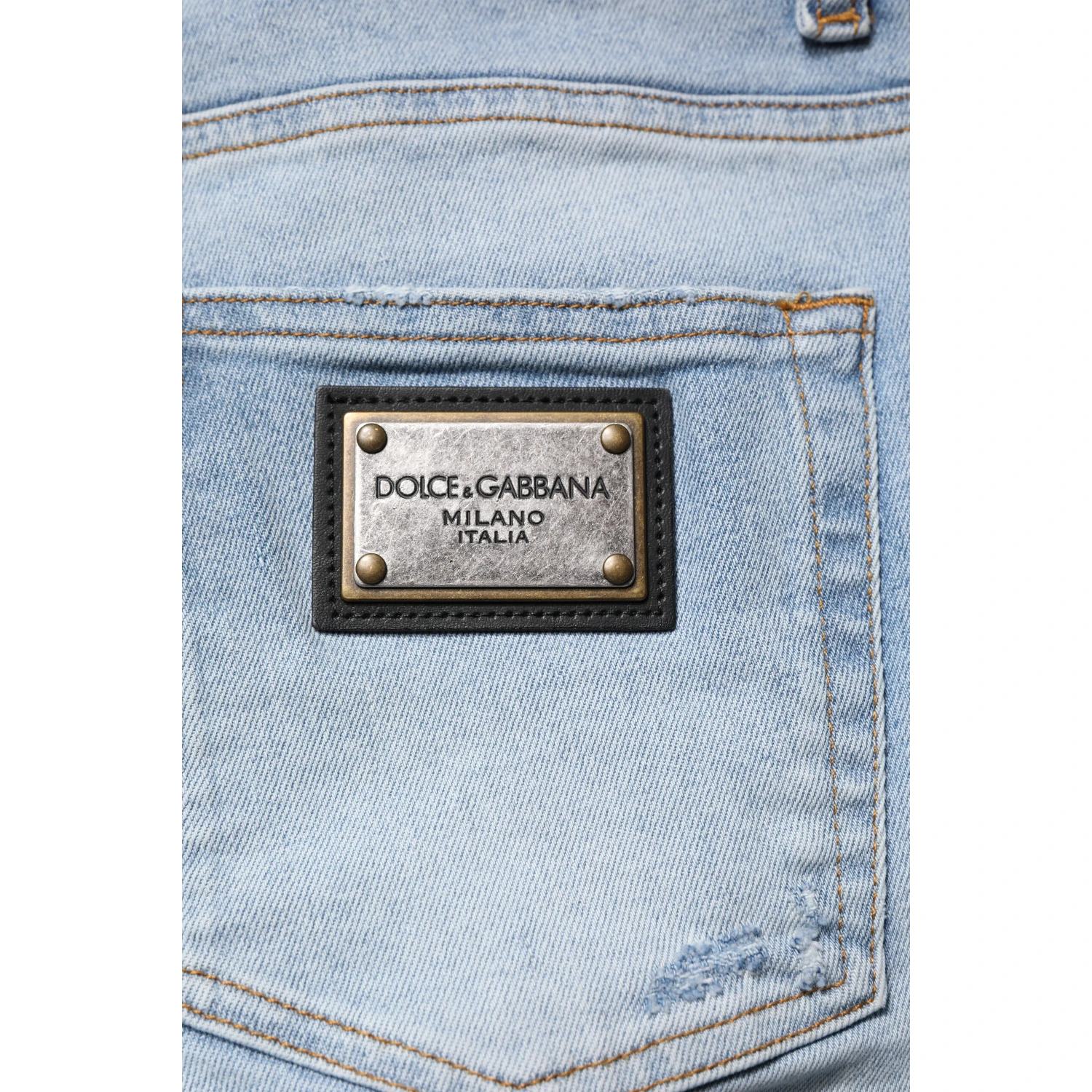 Blue Tattered Cotton Skinny Men Denim Jeans
