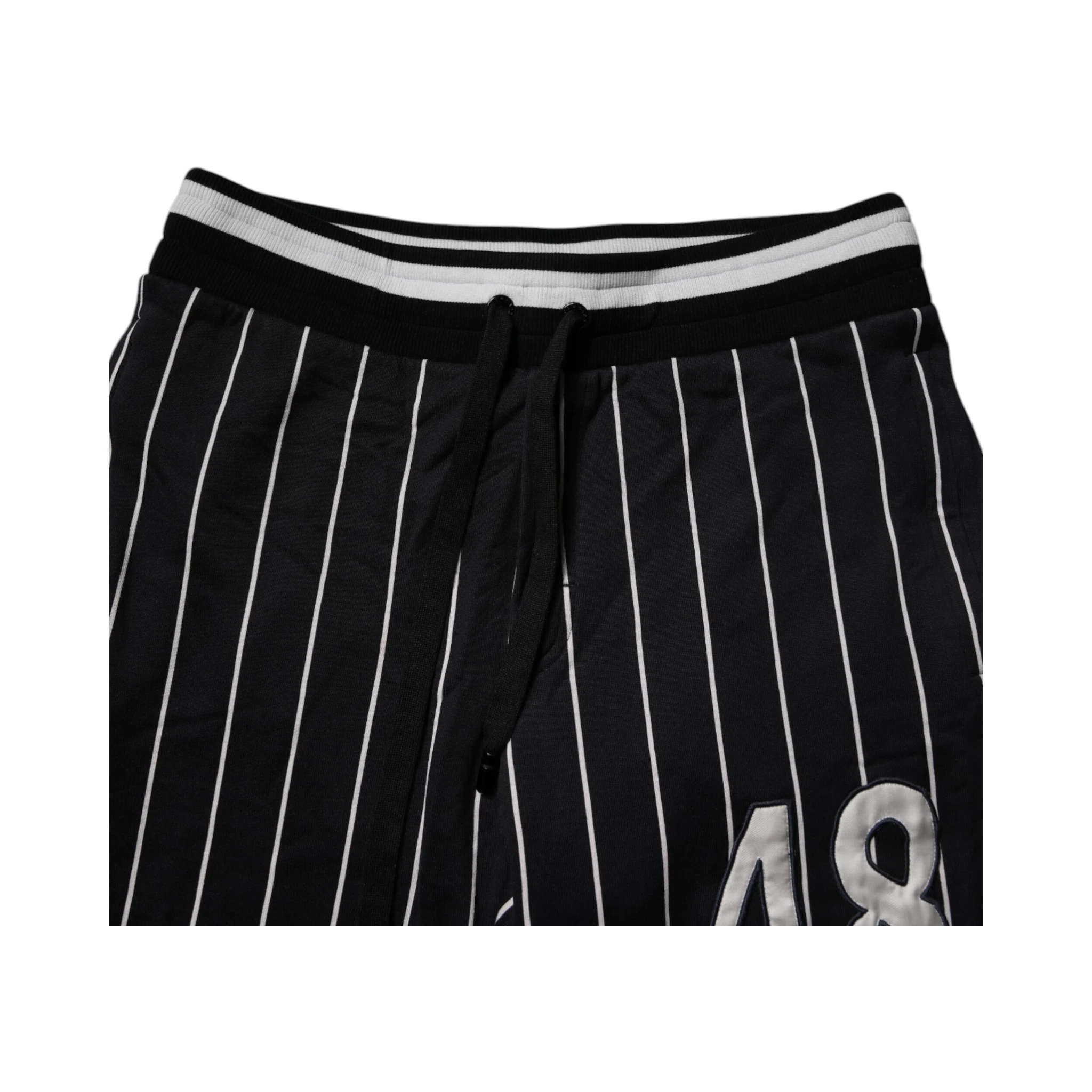 Black White Stripes Jogger Sweatpants Pants