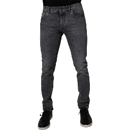 Dark Gray Cotton Stretch Skinny Denim Jeans