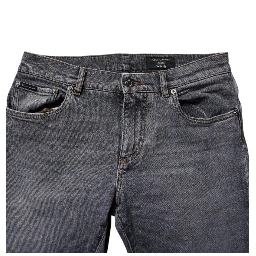 Dark Gray Cotton Stretch Skinny Denim Jeans